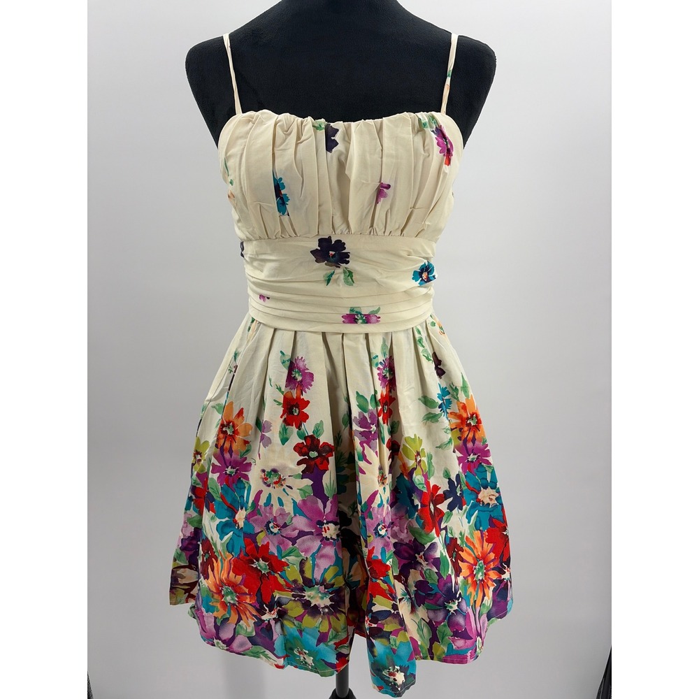 Alyn Paige Floral Print Spaghetti Strap Sleeveless Sundress Summer Dress sze 5/6